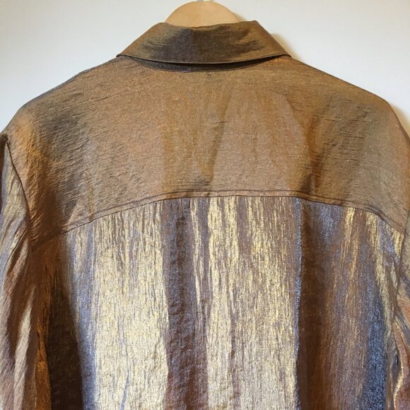 Vintage Coldwater Creek Golden Brown Button Down Shirt - Picture 7 of 16